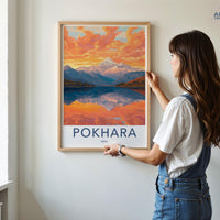 Pokhara Poster | Nepal Wall Art | South Asia Decor