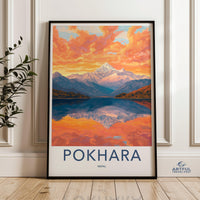 Pokhara Poster | Nepal Wall Art | South Asia Decor