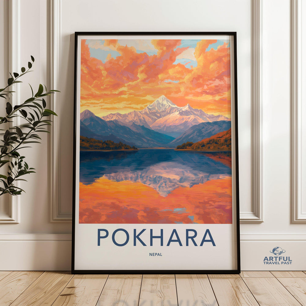 Pokhara Poster | Nepal Wall Art | South Asia Decor