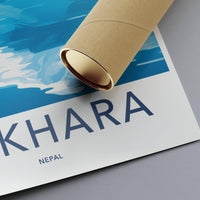 Pokhara Poster | Nepal Wall Art | South Asia Decor
