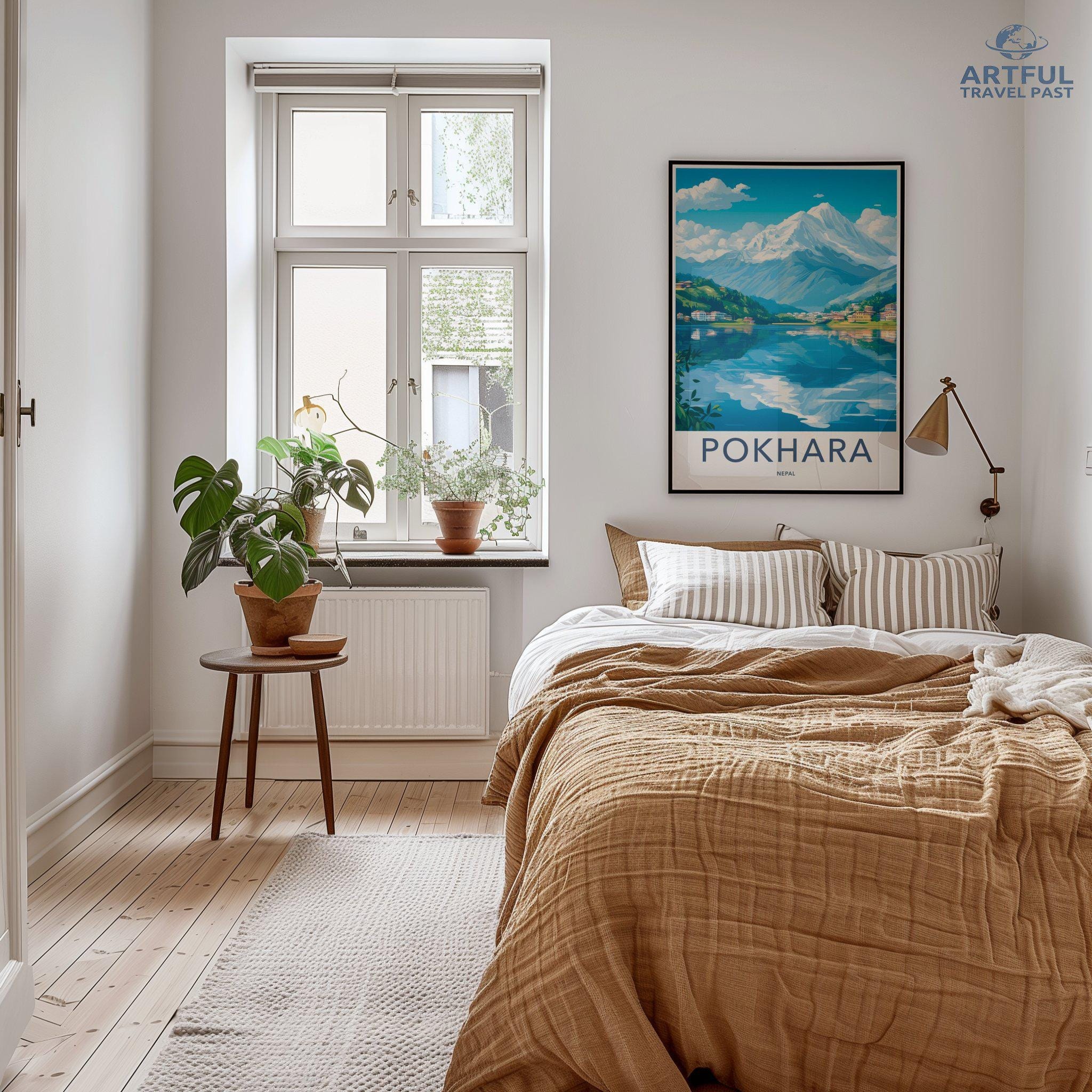 Pokhara Poster | Nepal Wall Art | South Asia Decor