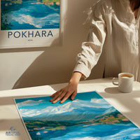 Pokhara Poster | Nepal Wall Art | South Asia Decor