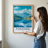 Pokhara Poster | Nepal Wall Art | South Asia Decor