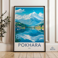 Pokhara Poster | Nepal Wall Art | South Asia Decor
