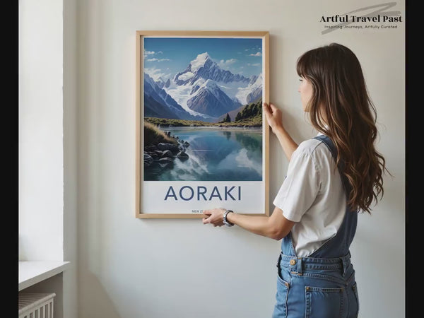 Aoraki Mountain Poster | New Zealand Wall Art