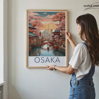 Osaka Poster | Cherry Blossom | Japan Wall Art