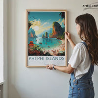 Phi Phi Islands Poster | Thailand Wall Art | Asia Decor
