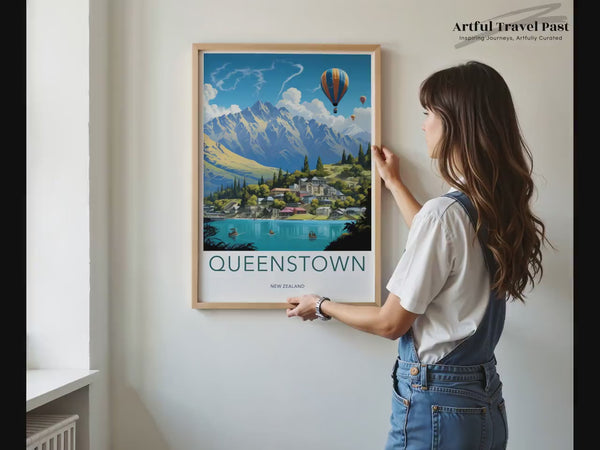 Queenstown Poster | New Zealand Wall Art | Oceania Decor