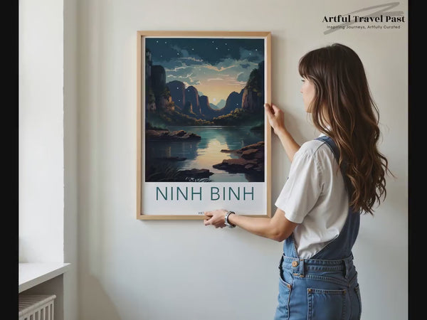 Ninh Binh Poster | Vietnam Natur Wandkunst | Asiatisches Dekor