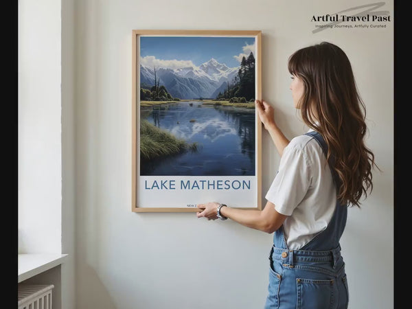 Lake Matheson Poster | New Zealand Wall Art | Oceania Decor