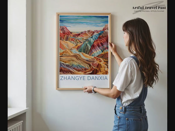 Zhangye Danxia Poster | Regenbogenberge | Chinesische Wandkunst