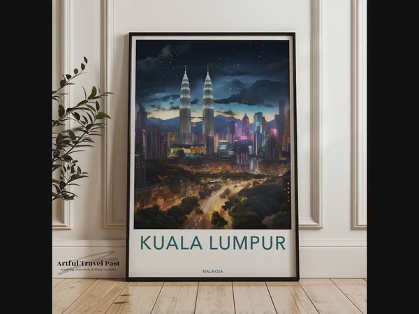 Kuala Lumpur Poster | Skyline bei Nacht | Malaysia Wandkunst