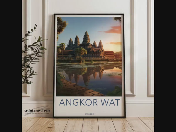 Affiche d’Angkor Vat | Art mural du Cambodge | Décor Asie