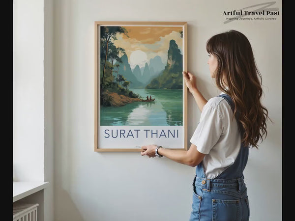 Surat Thani Poster | Thailand Wall Art | Asia Decor