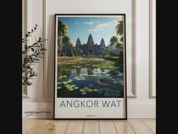 Affiche d'Angkor Wat | Décoration murale du Cambodge | Décoration d'Asie du Sud-Est