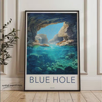 Blue Hole Poster | Malta Wall Art | Europe Decor