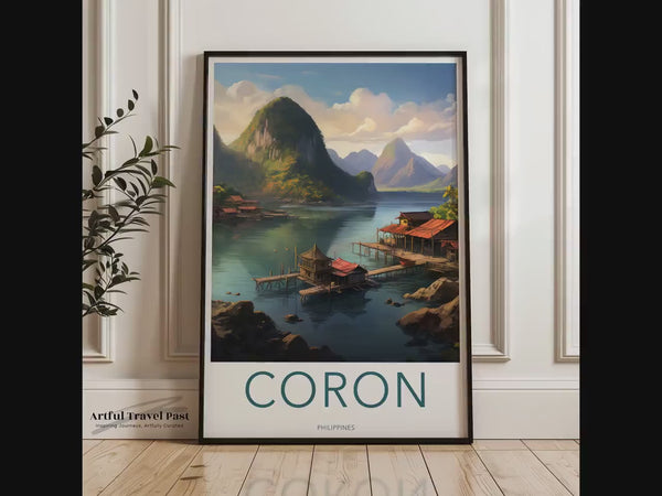 Coron Poster | Philippinen Wandkunst | Südostasien Dekor