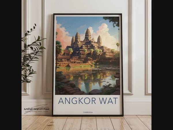 Affiche d’Angkor Vat | Art mural du Cambodge | Décor Asie