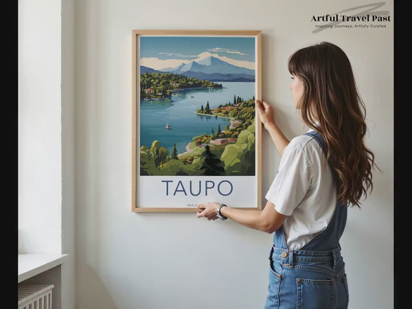 Taupo Poster | New Zealand Wall Art | Oceania Decor