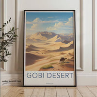 Gobi Desert Poster | Mongolia Wall Art | Asia Decor