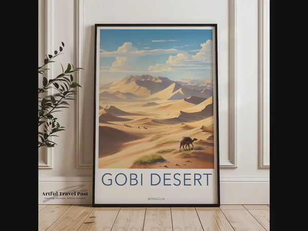 Gobi Wüste Poster | Mongolei Wandkunst | Asiatisches Dekor