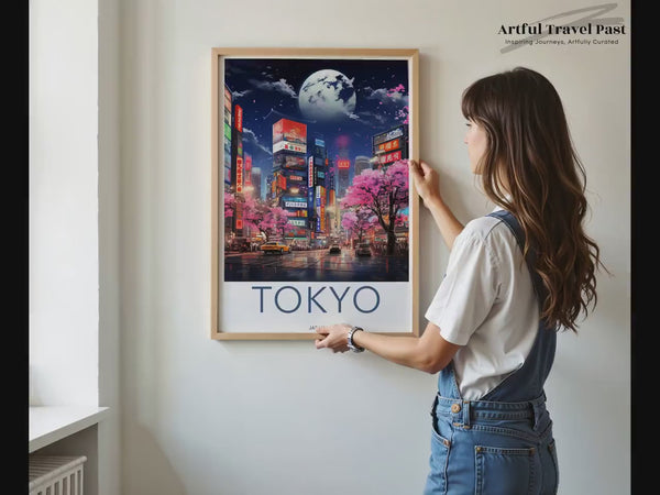 Mondschein-Poster aus Tokio | Japanische Wandkunst | Asiatisches Dekor