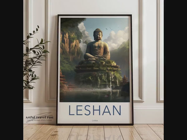 Leshan Poster | Chinesisches Wahrzeichen | Chinesische Wandkunst