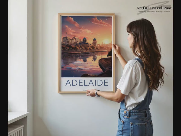 Adelaide City Poster | Serene Sunset | Australia Wall Art