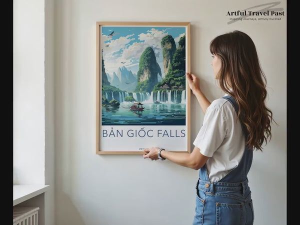 Affiche des chutes de Ban Gioc | Art mural du Vietnam | Décoration de la nature