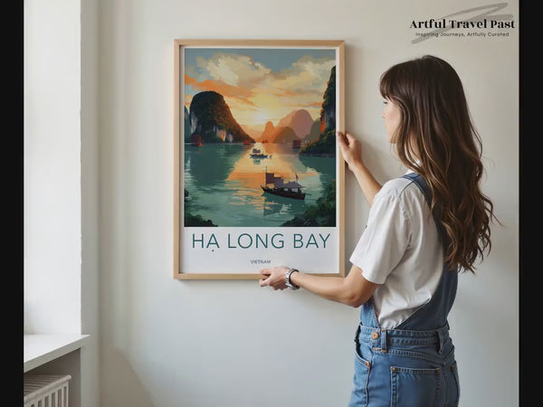 Ha Long Bay Poster | Vietnam Wandkunst | Asiatisches Dekor