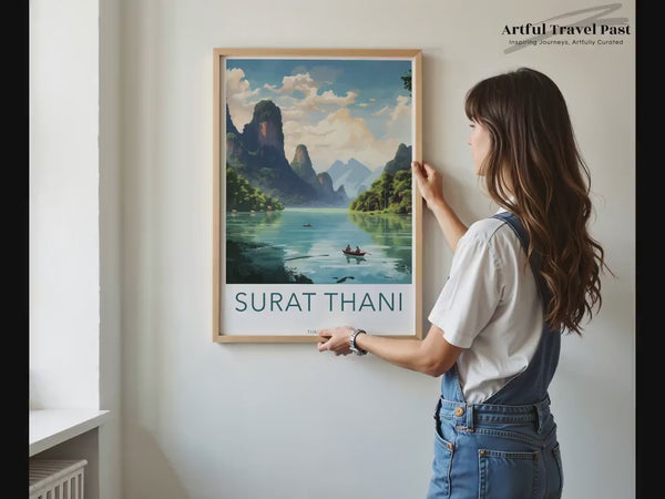 Surat Thani Poster | Thailand Wall Art | Asia Decor