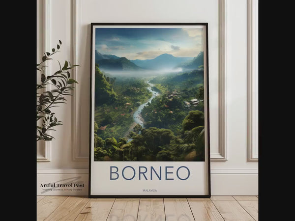 Borneo Poster | Tropisches Regenwaldtal | Malaysia Wandkunst