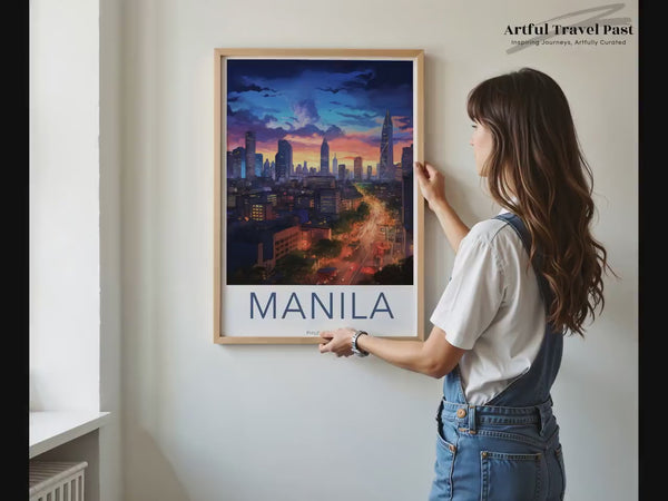 Manila Skyline Poster | Philippinen Wandkunst | Asiatisches Dekor