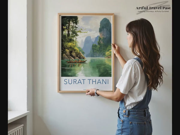 Surat Thani Poster | Thailand Wandkunst | Asiatisches Dekor