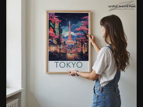 Tokyo Skyline Poster | Tokyo Tower | Japan Wall Art