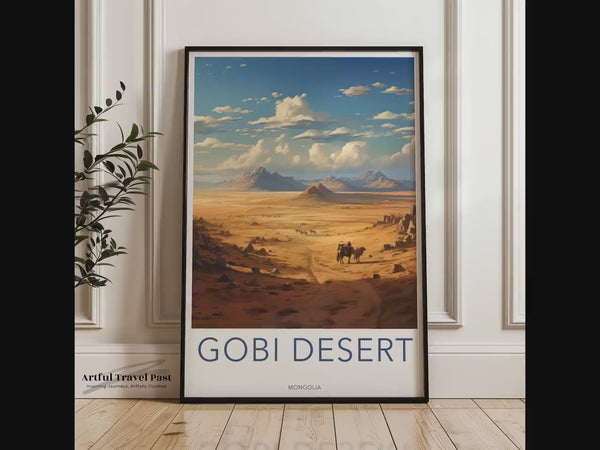 Gobi-Wüste Poster | Mongolei Wandkunst | Asiatisches Dekor