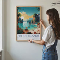 Phi Phi Islands Poster | Thailand Wall Art | Asia Decor