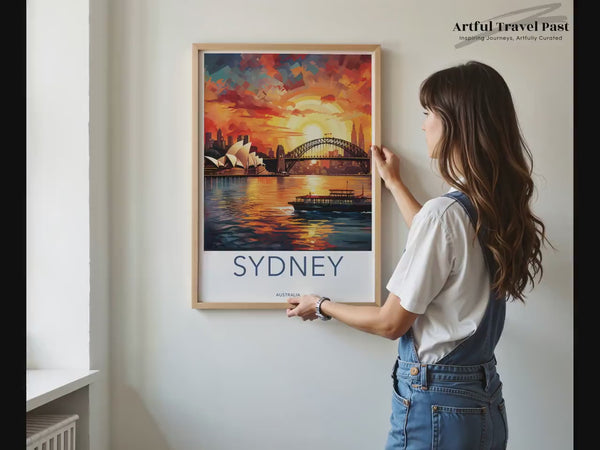 Sydney Poster | Opera House Sunset | Australia Wall Art