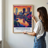 Providence Poster | Rhode Island Wall Art | America Decor