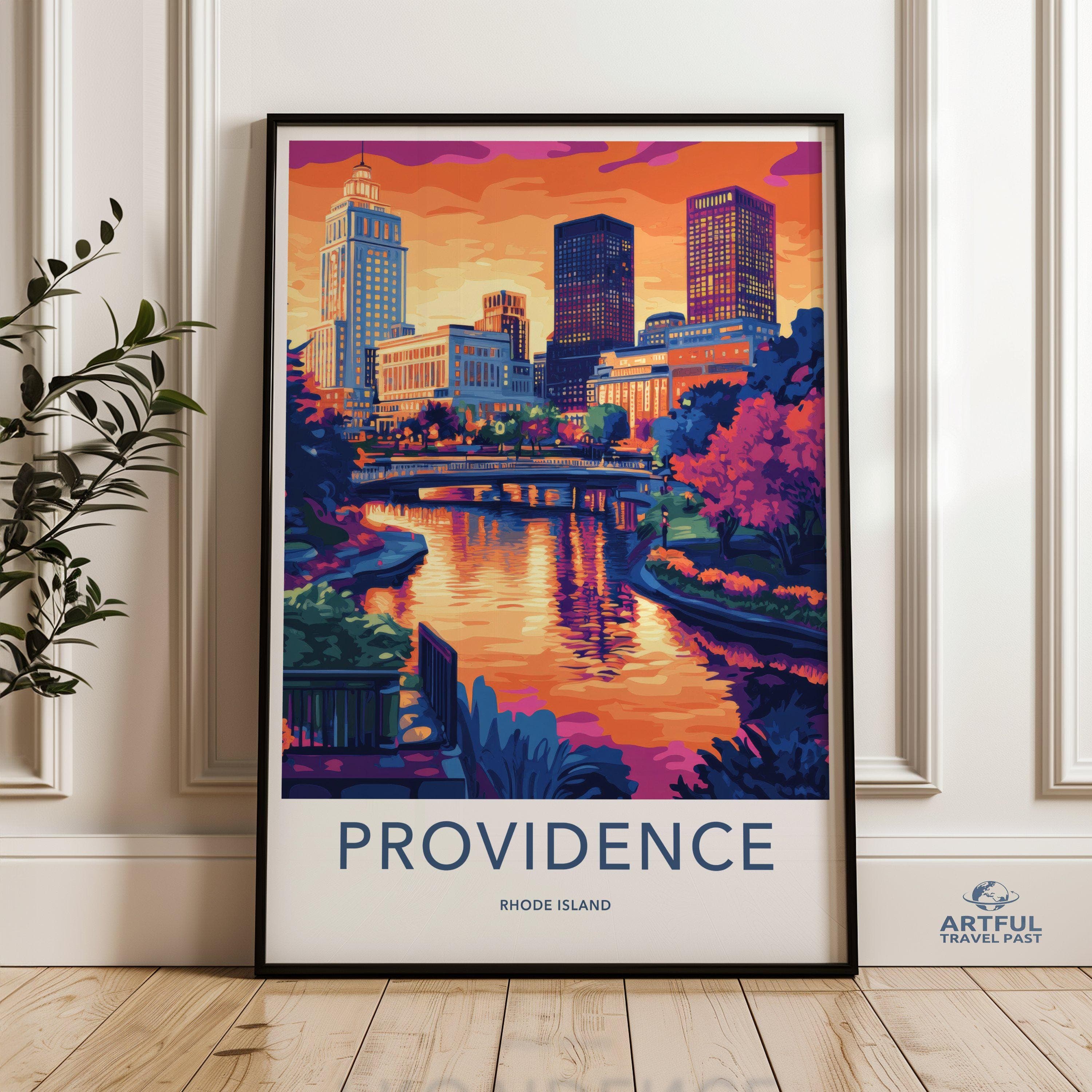 Providence Poster | Rhode Island Wall Art | America Decor