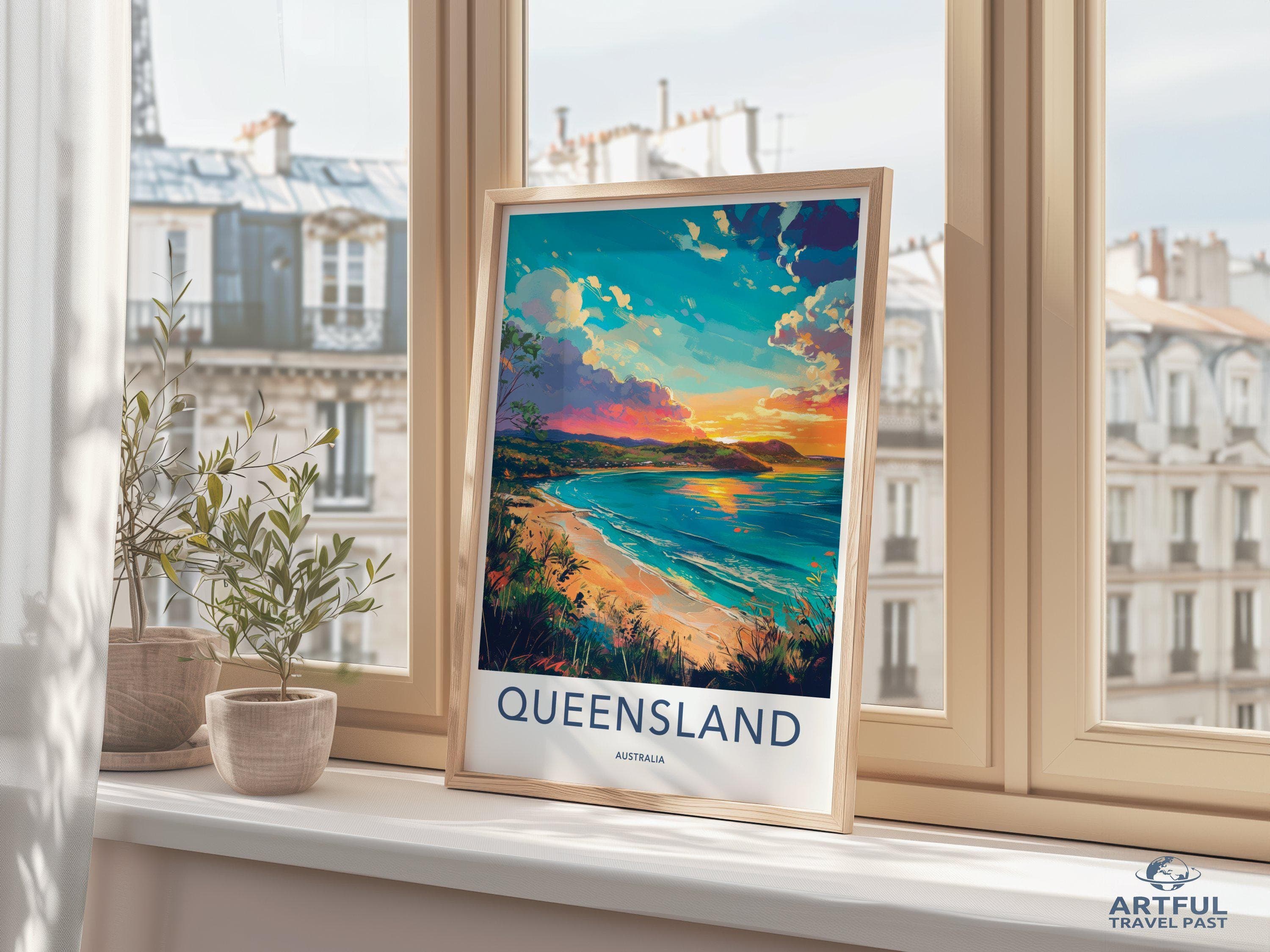 Queensland Poster | Australia Wall Art | Oceania Decor