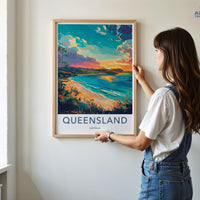 Queensland Poster | Australia Wall Art | Oceania Decor