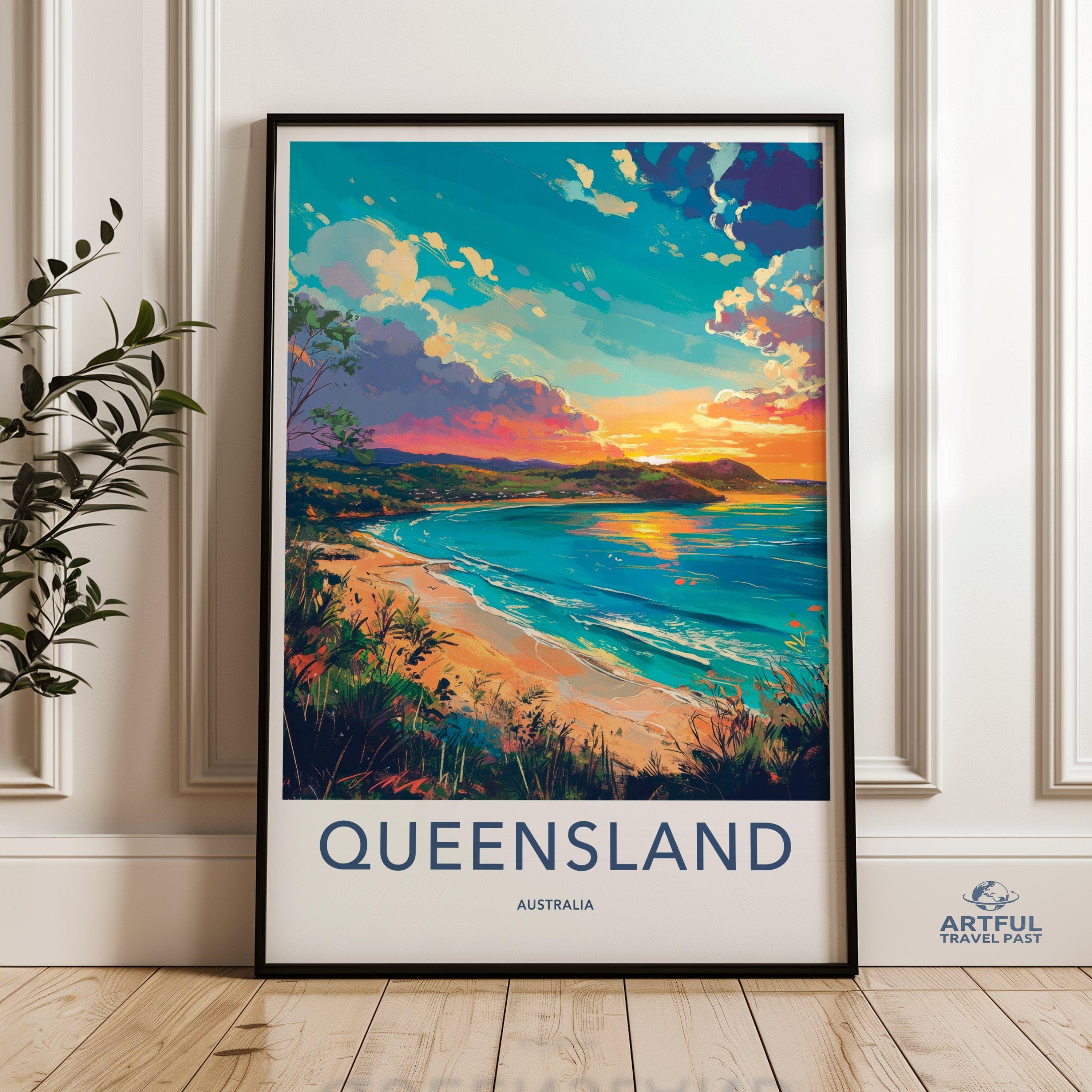 Queensland Poster | Australia Wall Art | Oceania Decor