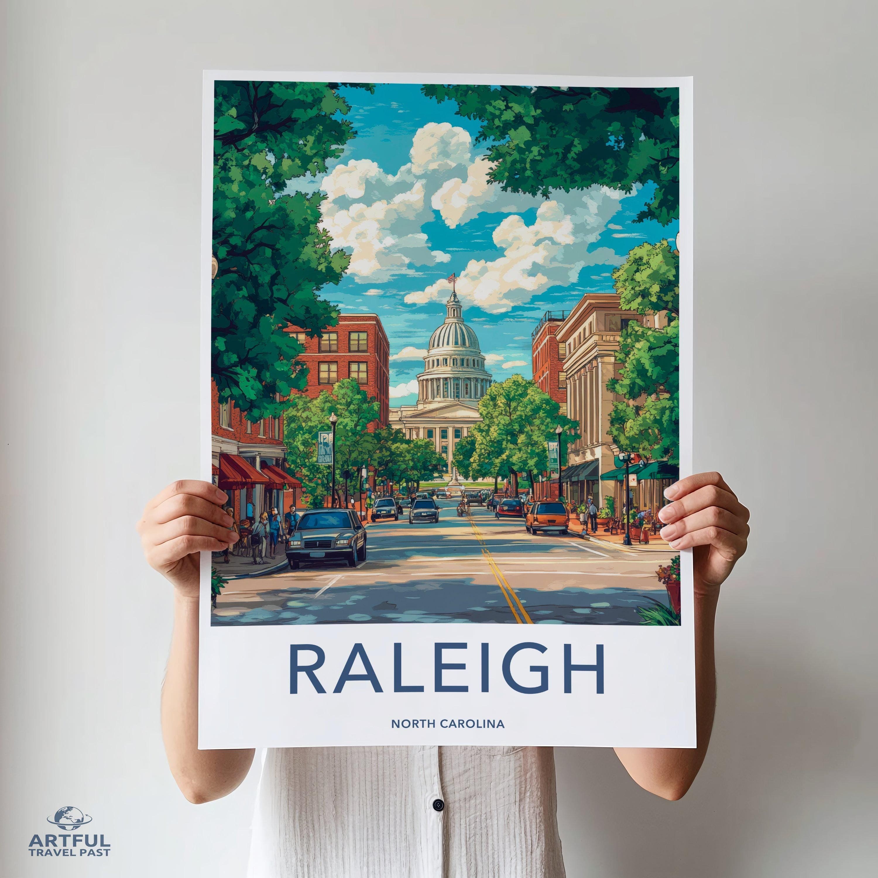 Raleigh Poster - North Carolina Wall Art