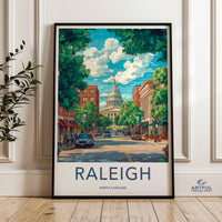 Raleigh Poster - North Carolina Wall Art