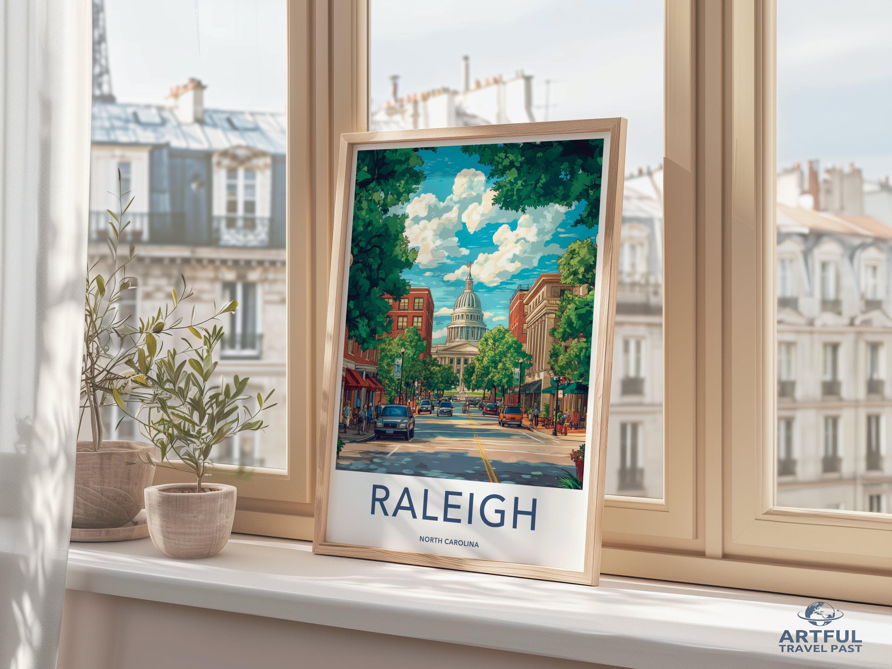 Raleigh Poster - North Carolina Wall Art