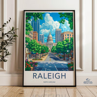 Raleigh Poster - North Carolina Wall Art