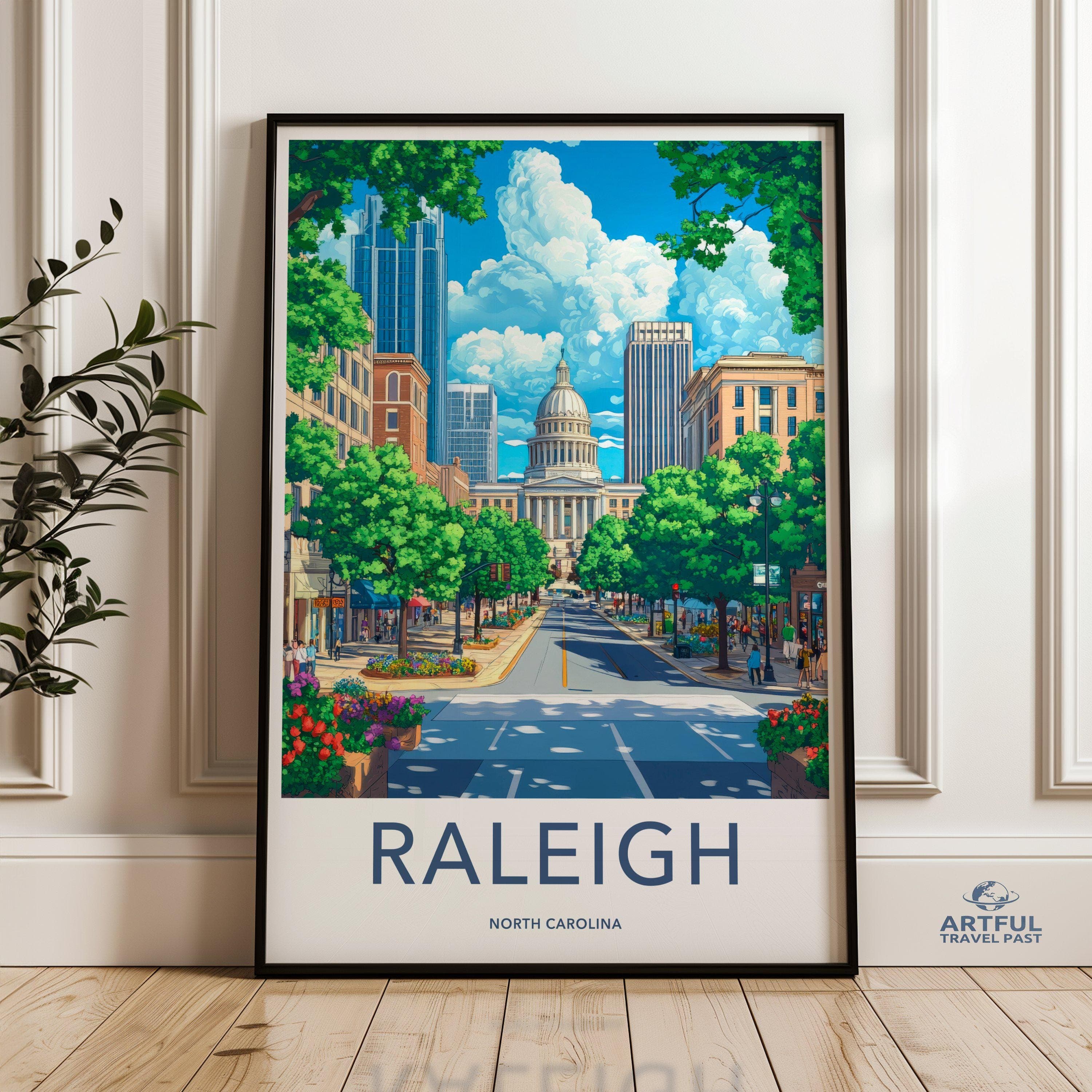 Raleigh Poster - North Carolina Wall Art