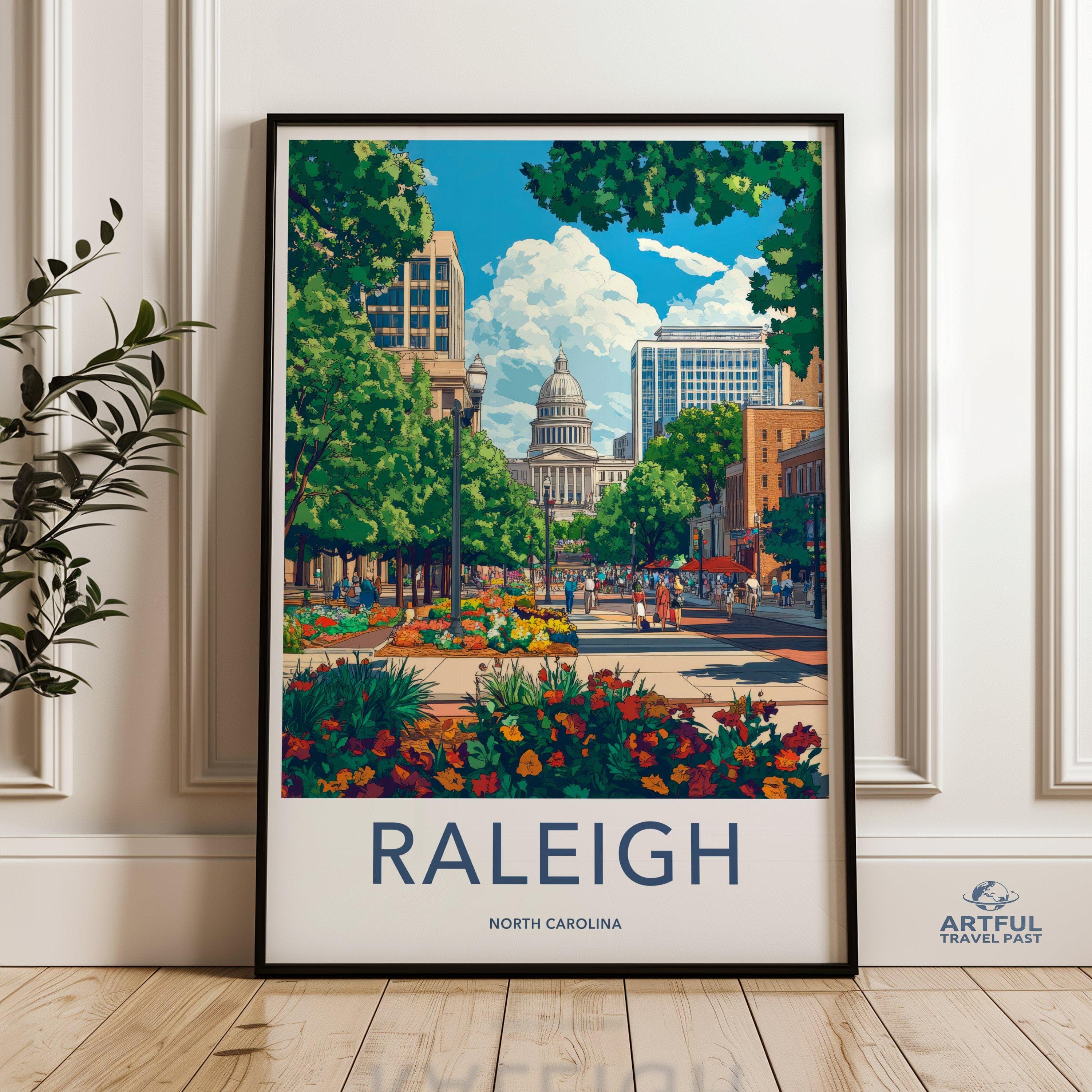Raleigh Poster - North Carolina Wall Art