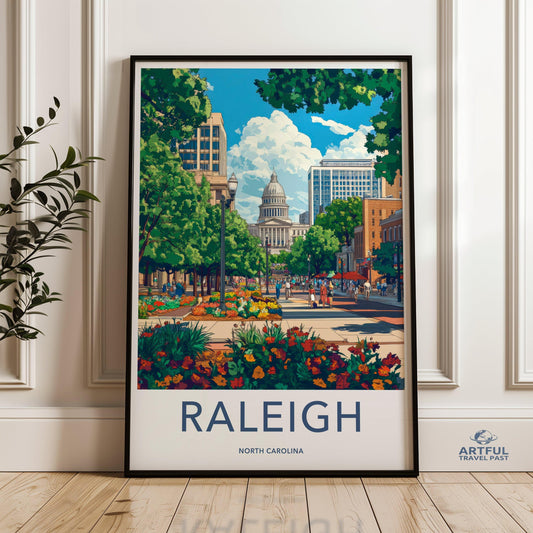 Raleigh Poster - North Carolina Wall Art